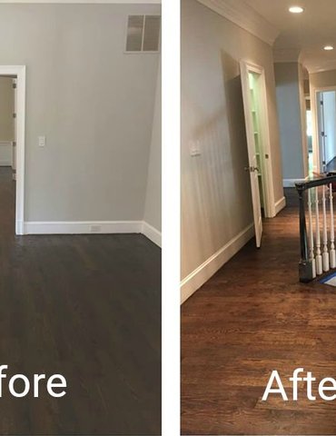 Before and after installing flooring from Flooring Now in Manassas, VA