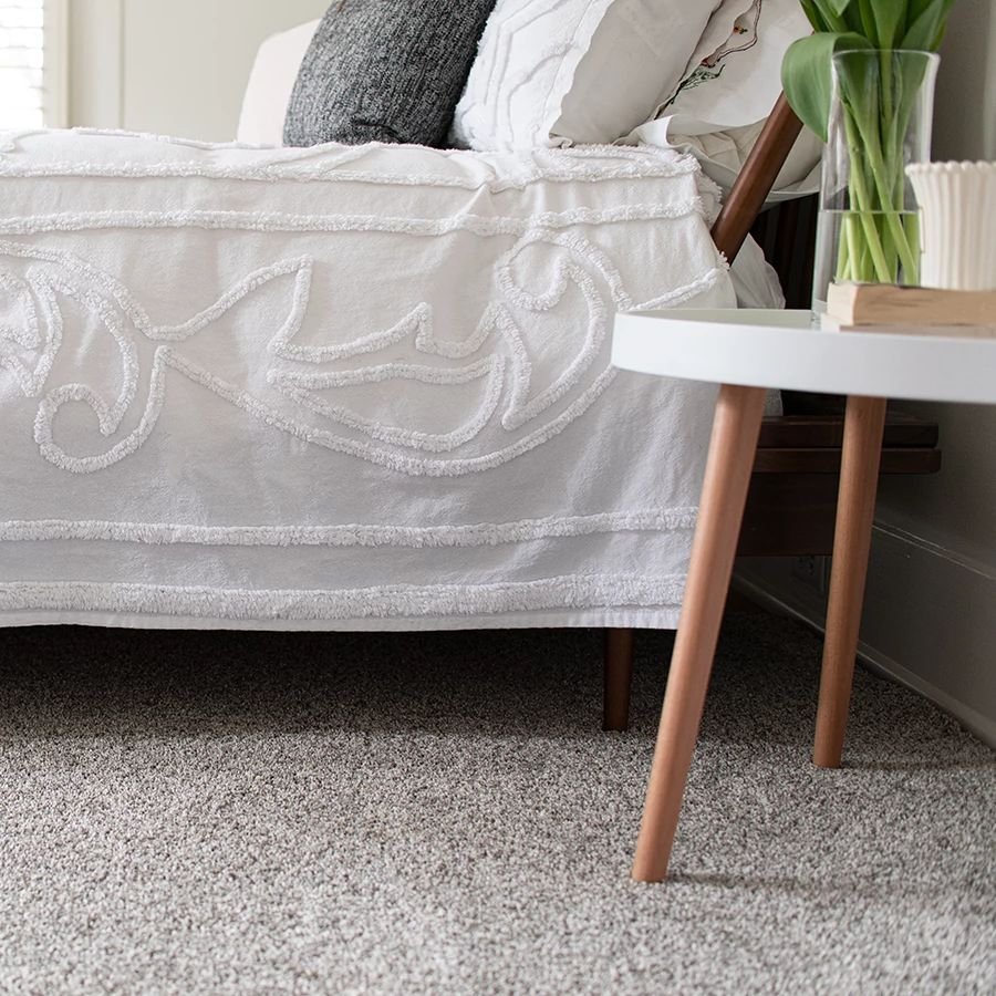Bedroom with gray carpet from Flooring Now in Manassas, VA
